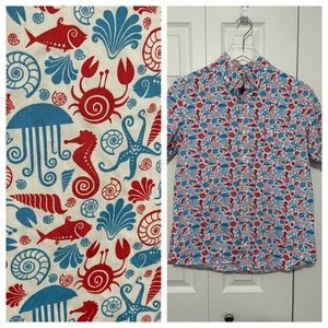 Kennington Ltd | Red White & Blue Sea Life Button Down Shirt
